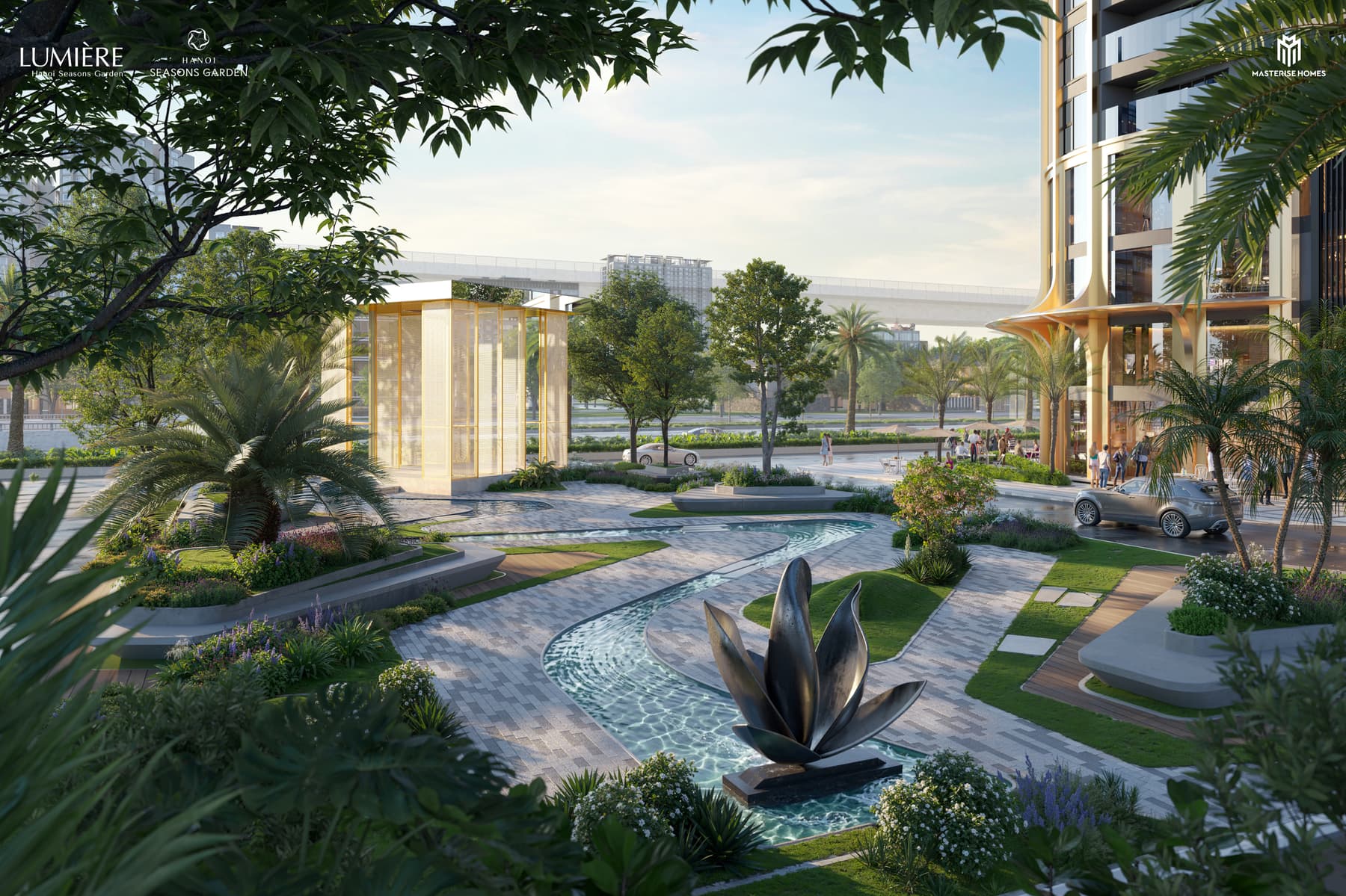 Tiểu cảnh thác suối Hanoi Seasons Garden